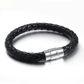 100% Allergy Free Stainless Steel Leather Fashion Jewelry Bracelets for Men