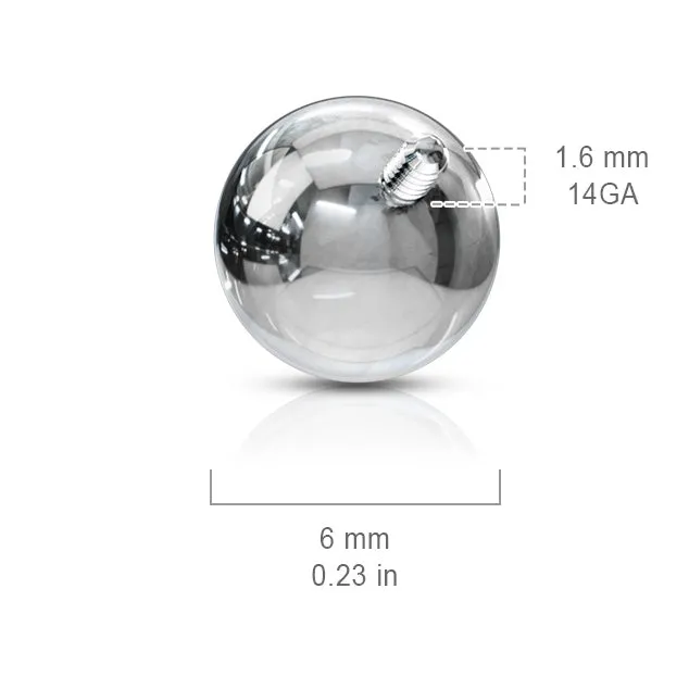 14g Surgical Steel Loose Balls for Belly Rings - INTERNAL THREADS