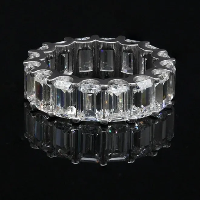 14k Or 18k White Gold 2x4mm Emerald Cut Moissanite Rings for Women