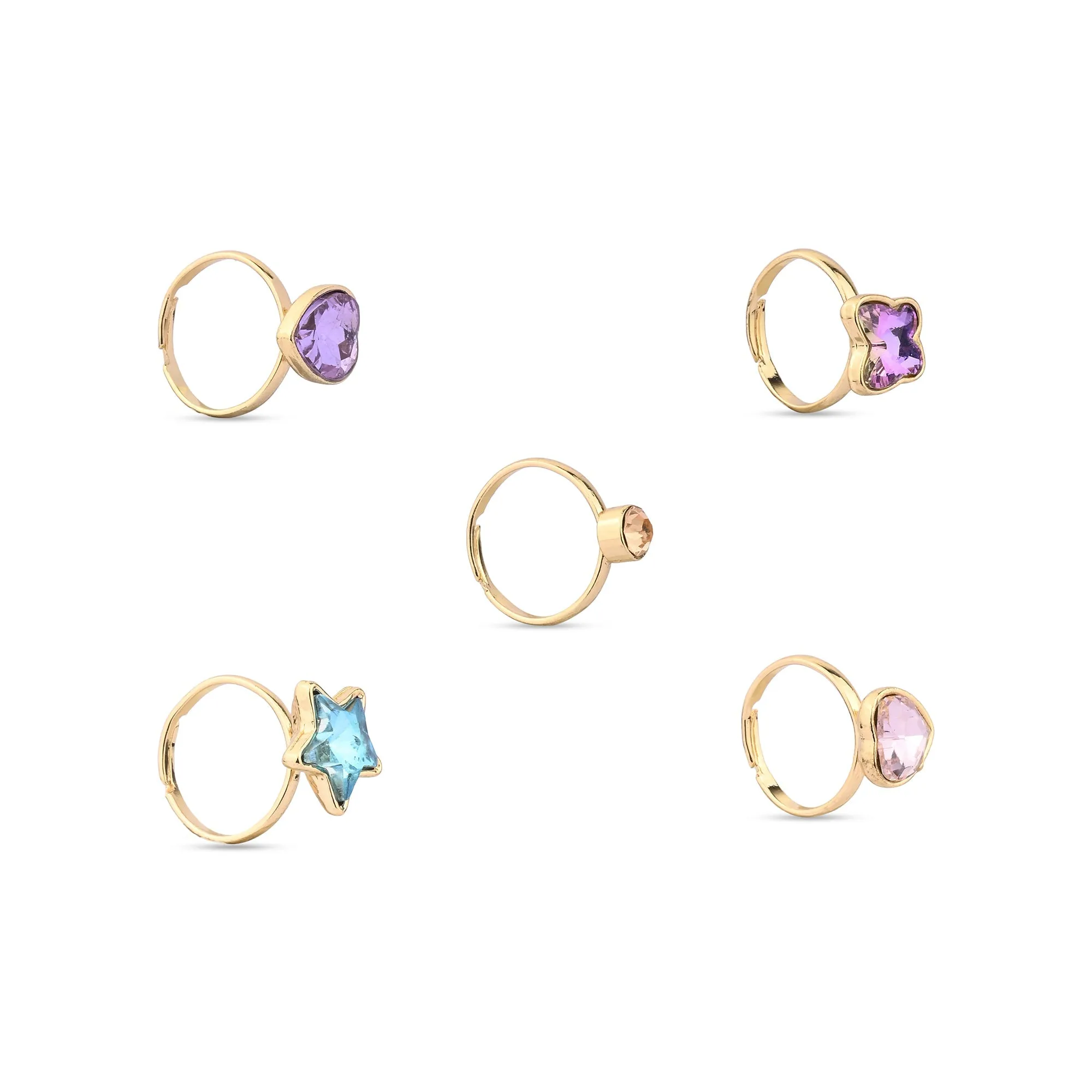 Accessorize London Girl's Girls Gem Rings 5 Pack