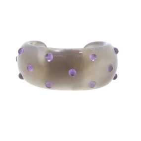 Agate And Amethyst Bangle