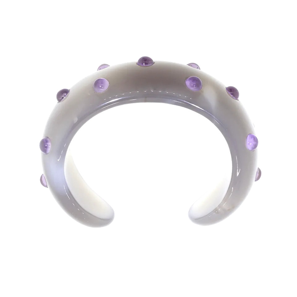 Agate And Amethyst Bangle