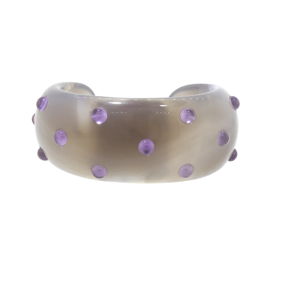 Agate And Amethyst Bangle