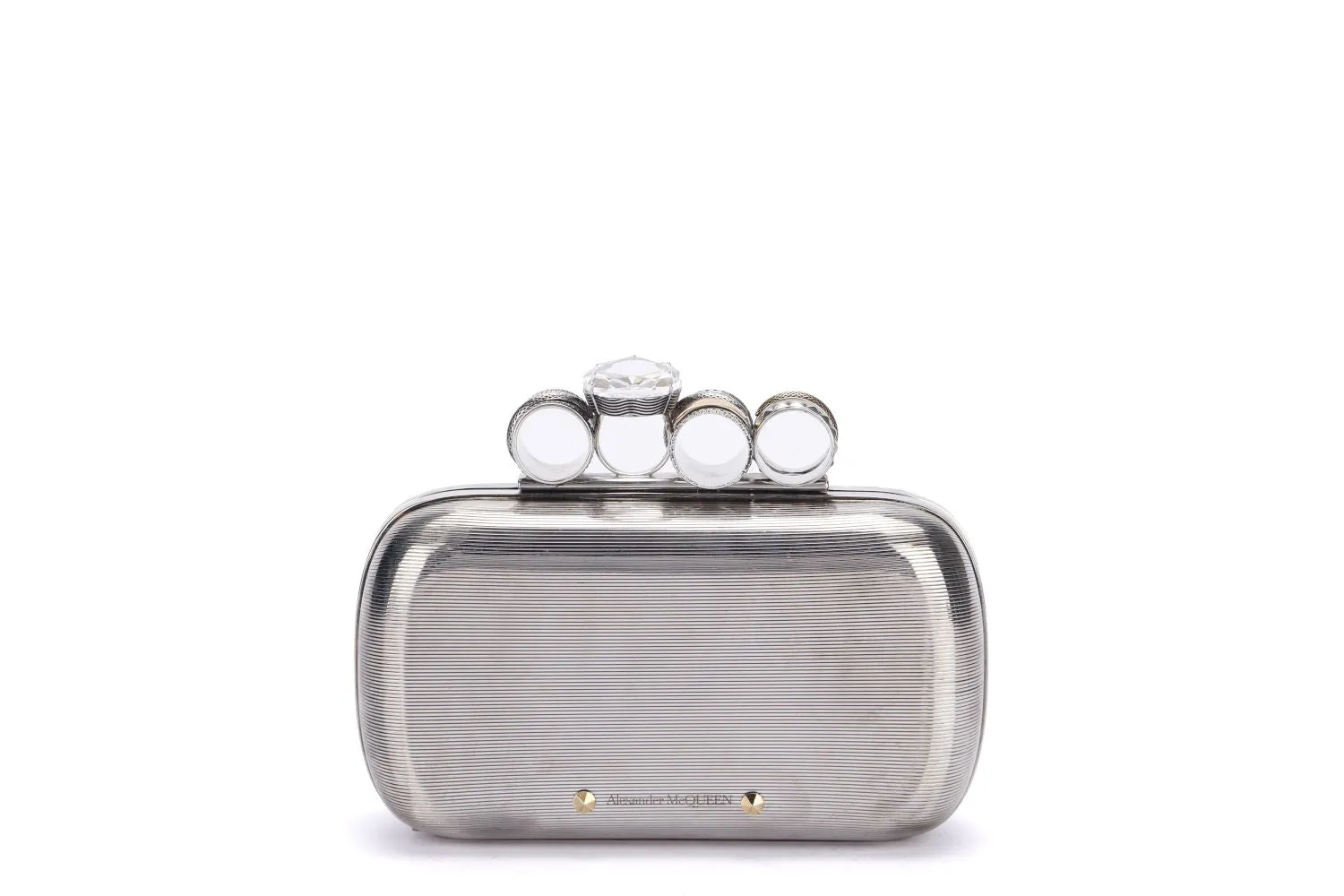 Alexander McQueen Rings Clutch, Silver Color, with Dust Cover