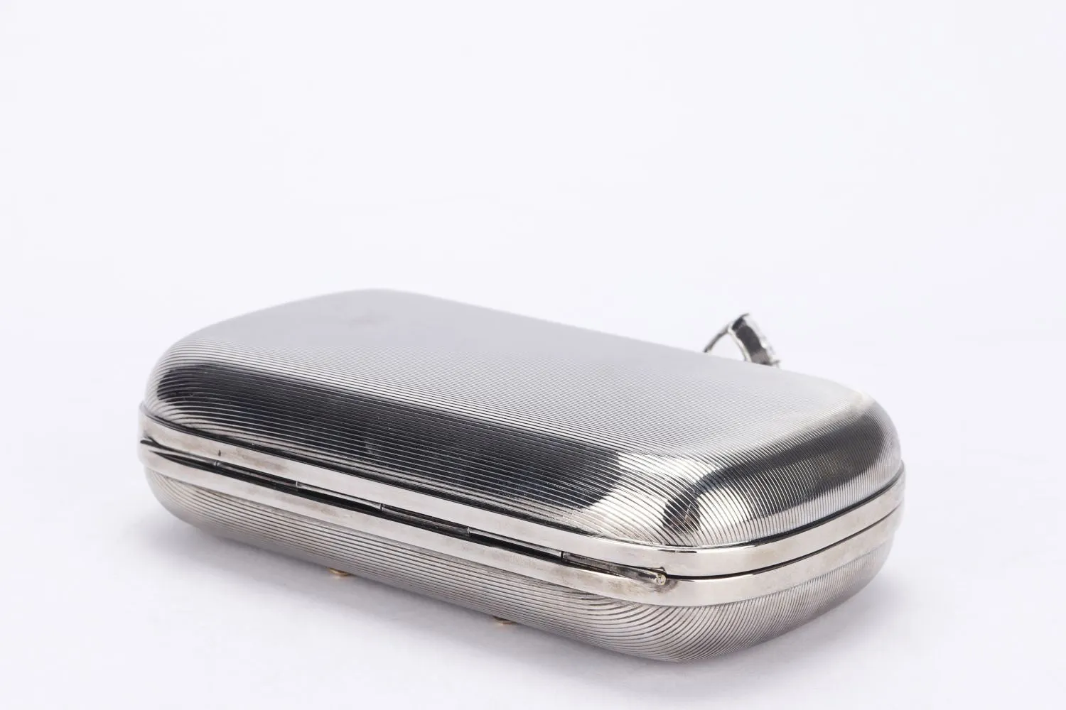 Alexander McQueen Rings Clutch, Silver Color, with Dust Cover