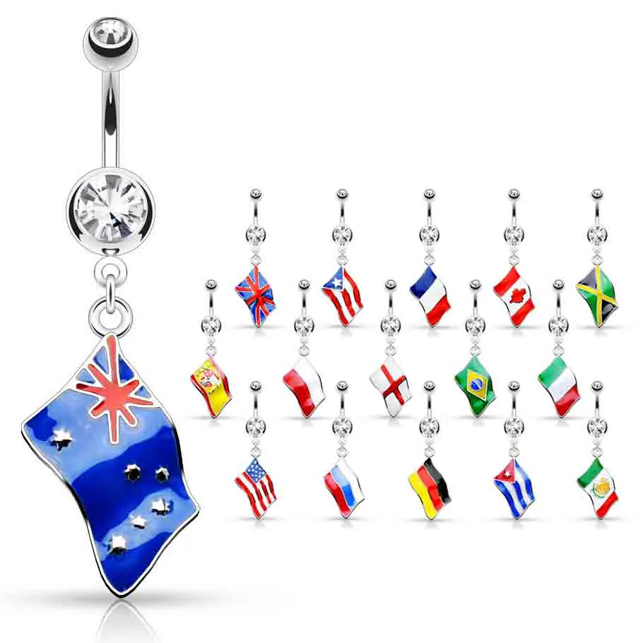 Around the World Flag Belly Rings