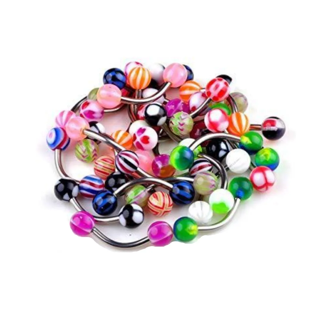 Assorted Styles Acrylic Ball Eyebrow Rings