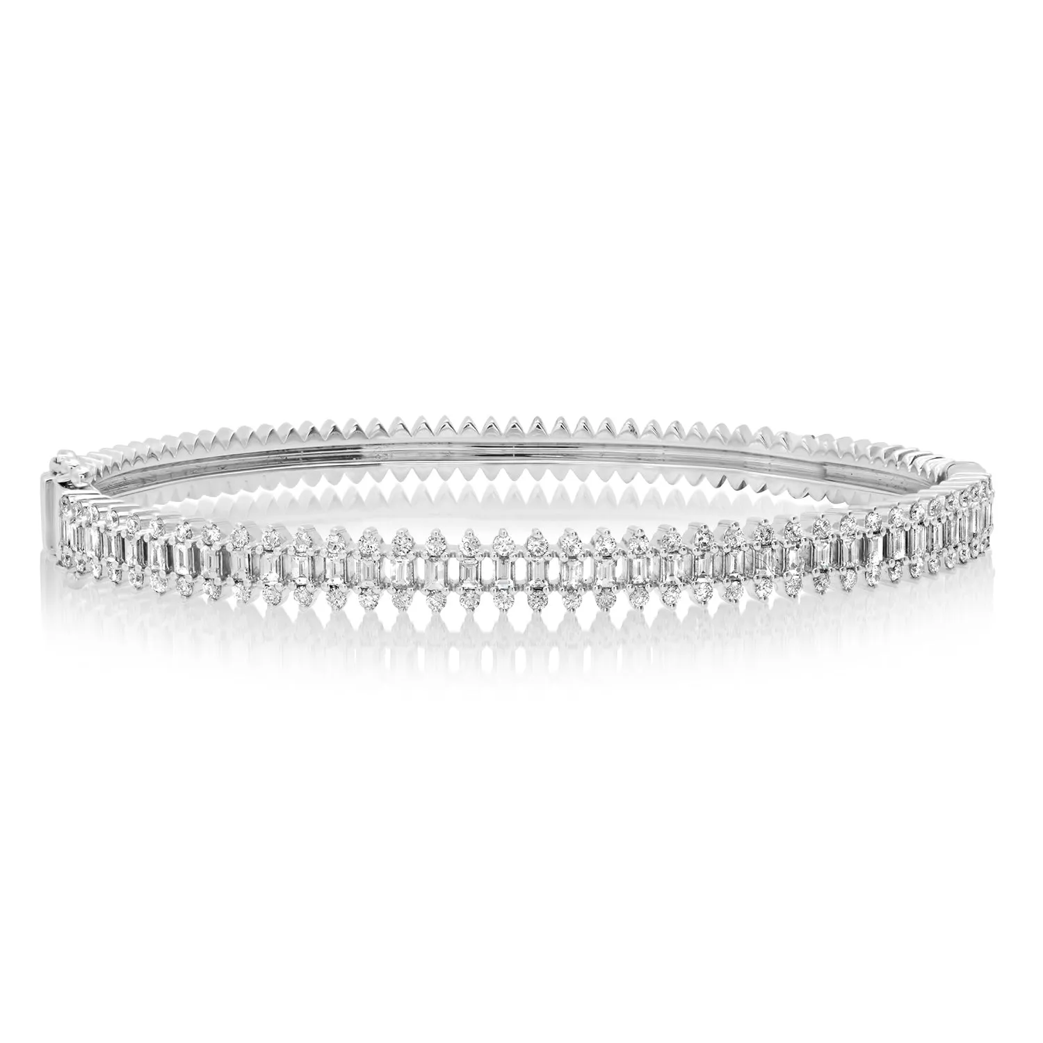 Baguette Diamond Lace Bangle Bracelet