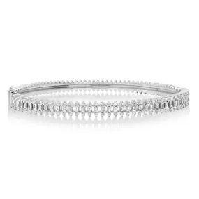 Baguette Diamond Lace Bangle Bracelet