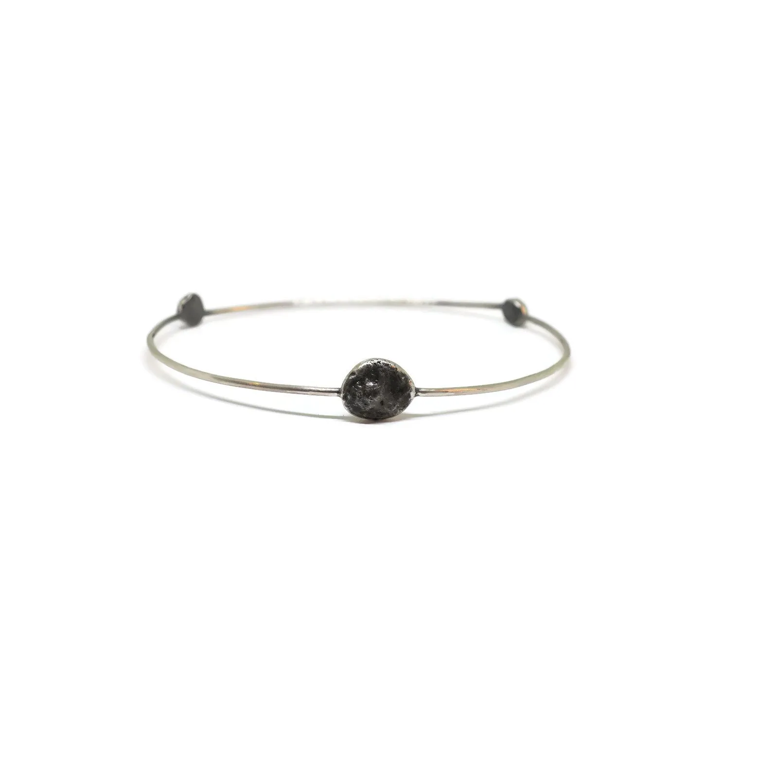 Beach Rock Bangle Bracelet- Silver