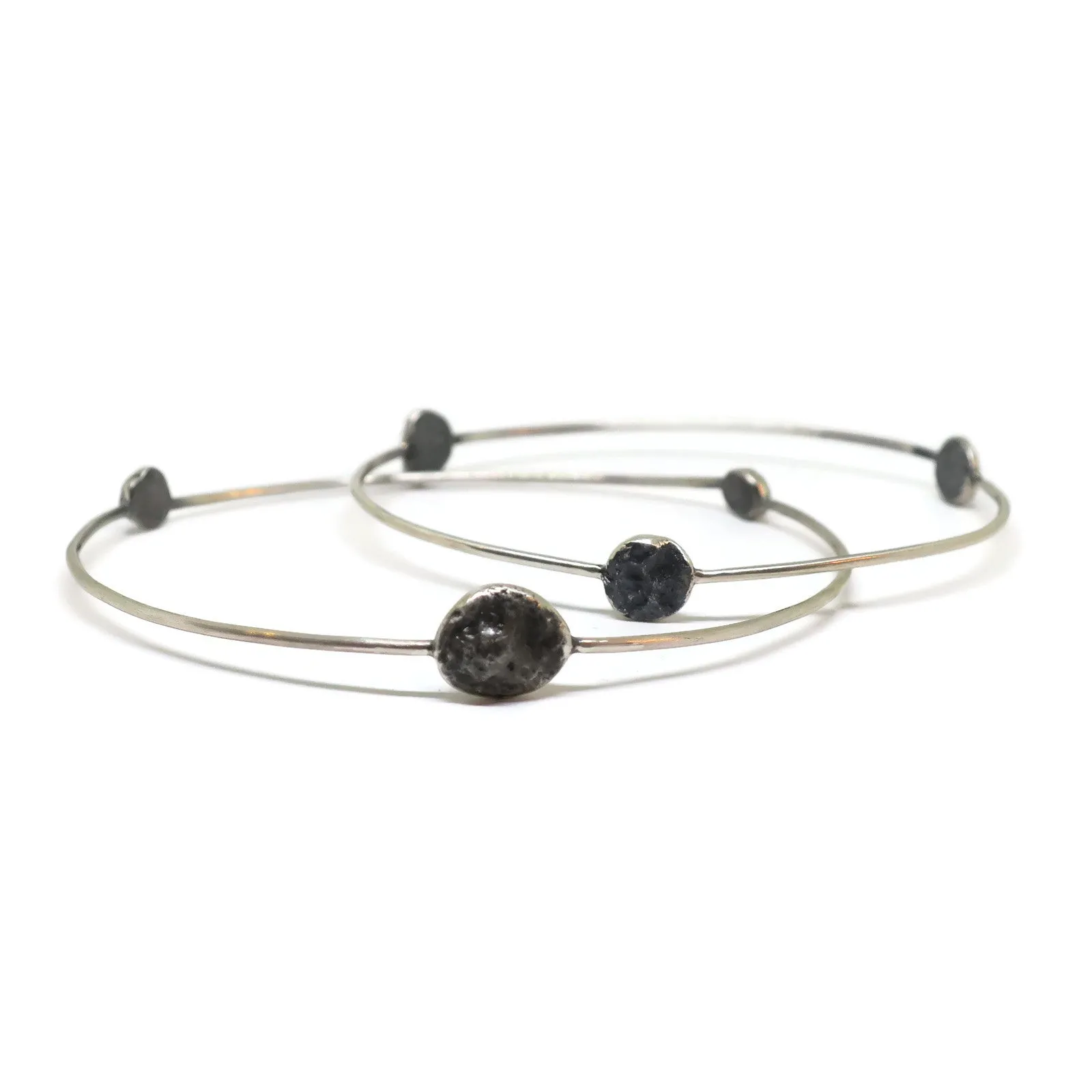 Beach Rock Bangle Bracelet- Silver