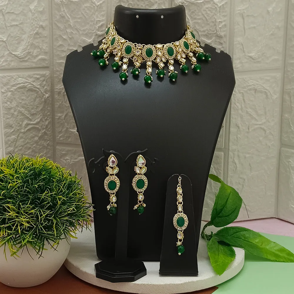 Bhavi Jewels Kundan Gold Plated Choker Necklace Set