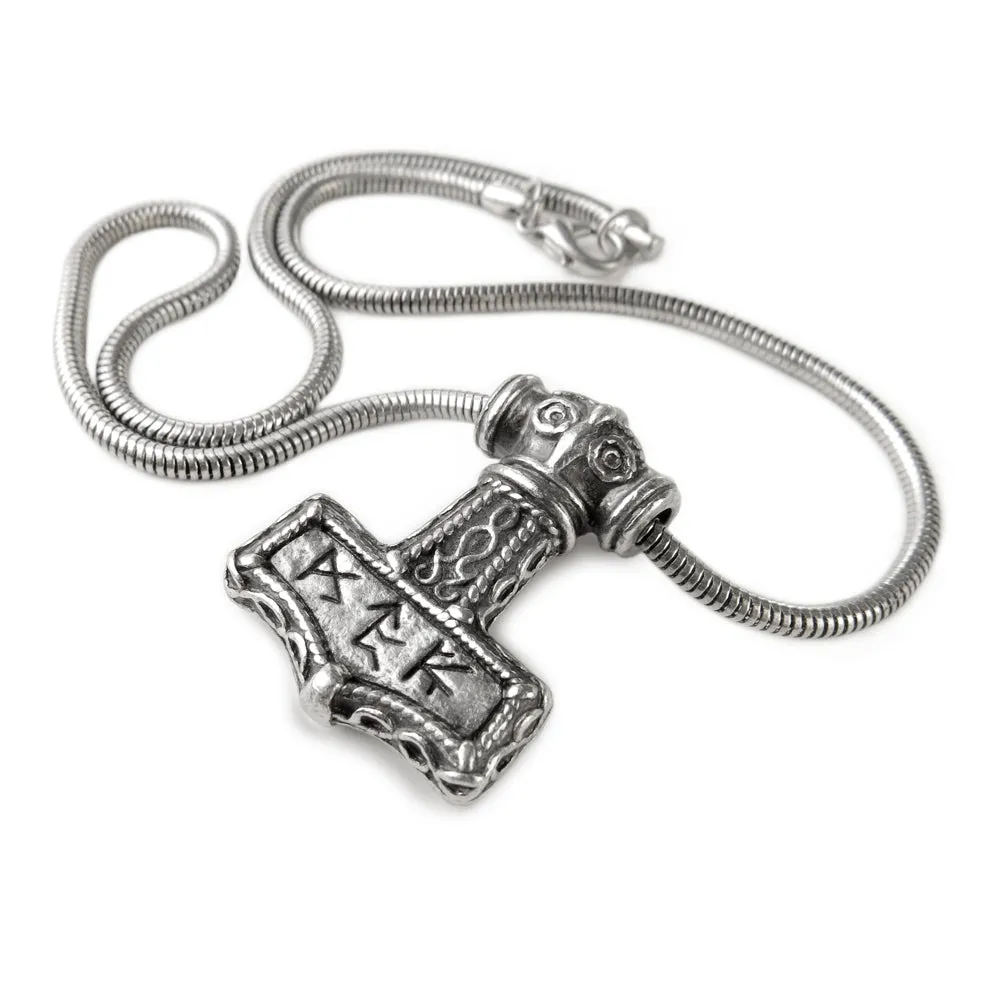 Handcrafted Norse Bindrune Hammer Pendant - Unique Viking Symbol Necklace for Men and Women