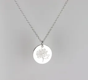 Birth Flower Pendant Necklace