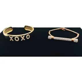 BRACELETS Gold & Rhinestone Set