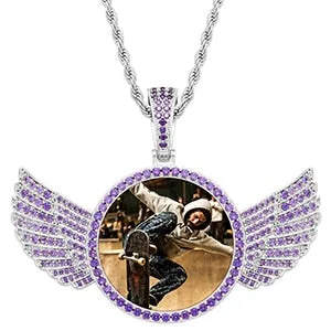 Brand New Wing Photo Medallion Necklace- Personalized Photo Medallion Necklace