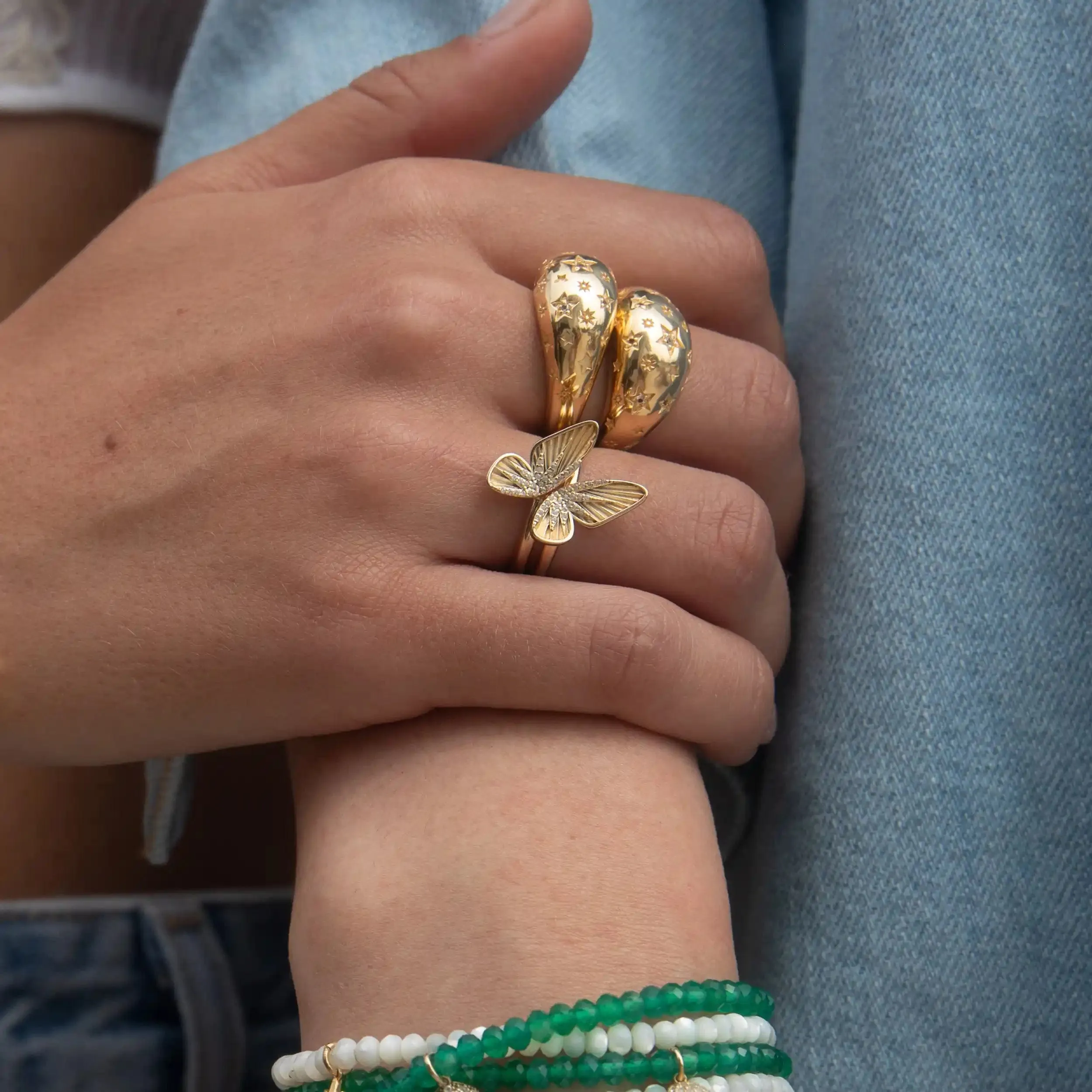 Butterfly Wing Stacking Rings