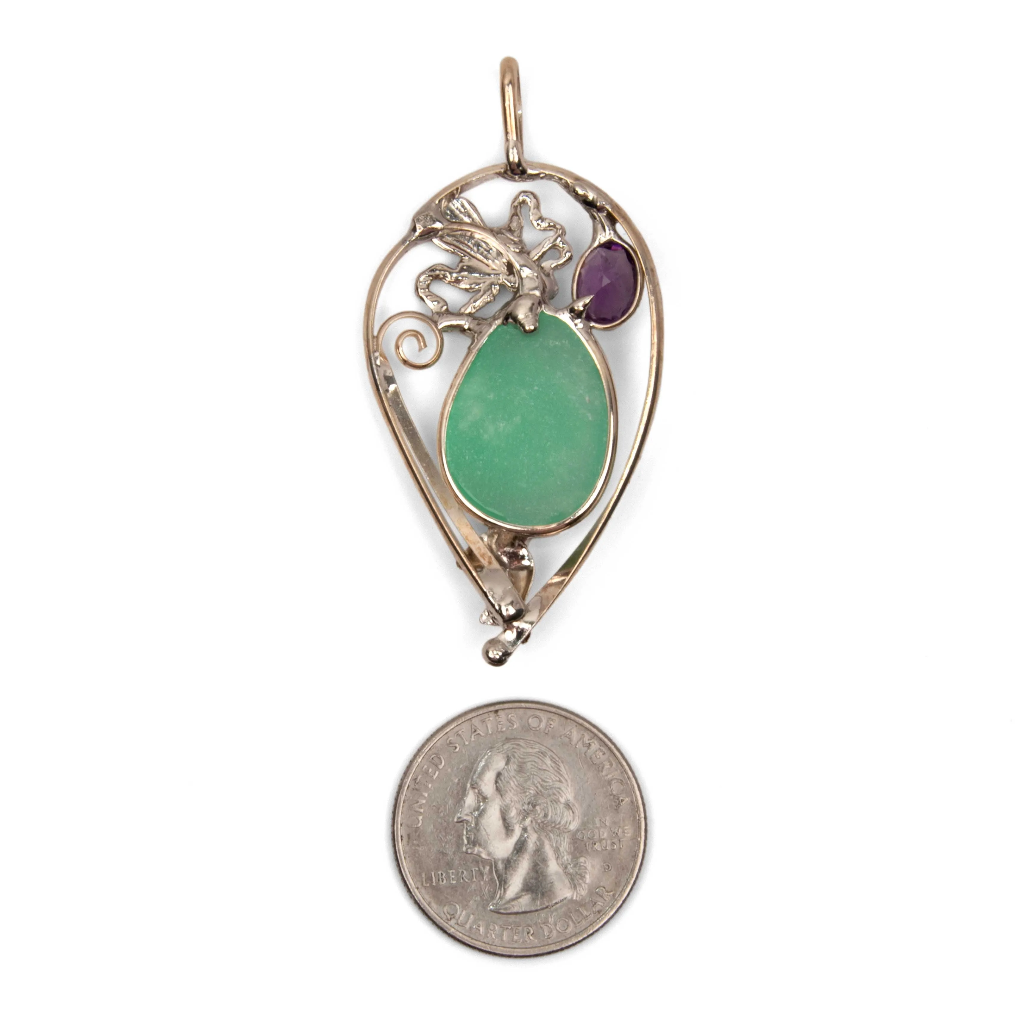 Chrysoprase & Amethyst - Pendant