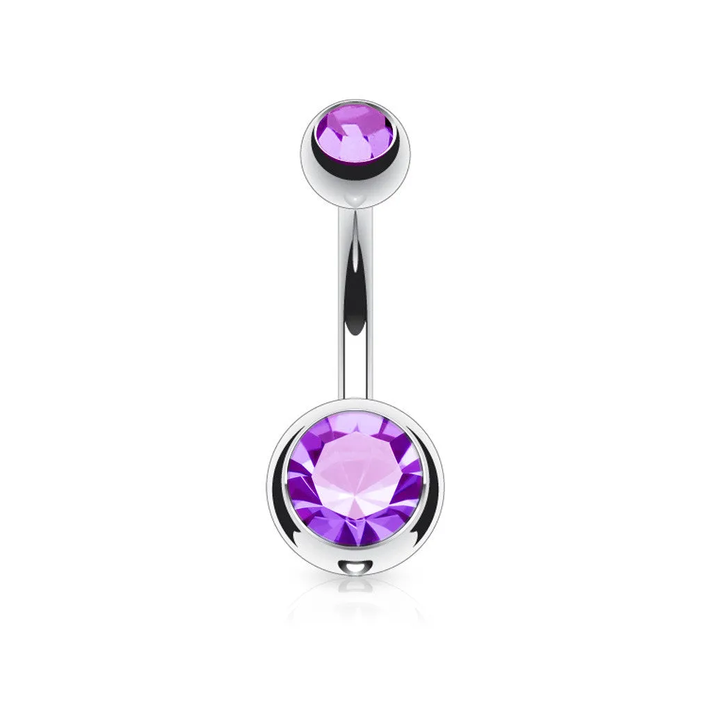 Classique Internally Threaded Gem Belly Rings