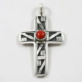 Coral Cross Pendant