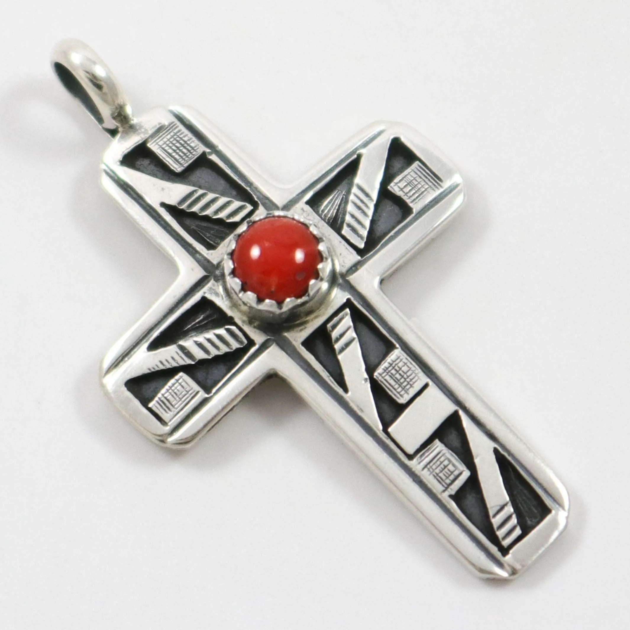 Coral Cross Pendant