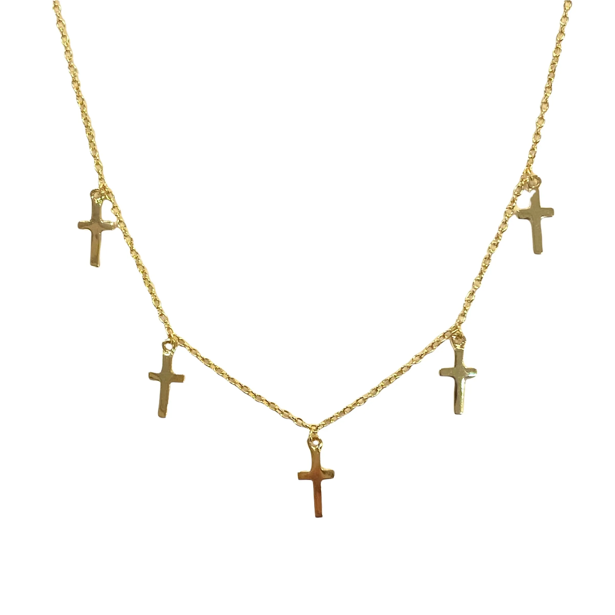 Cross Charm Choker Necklace