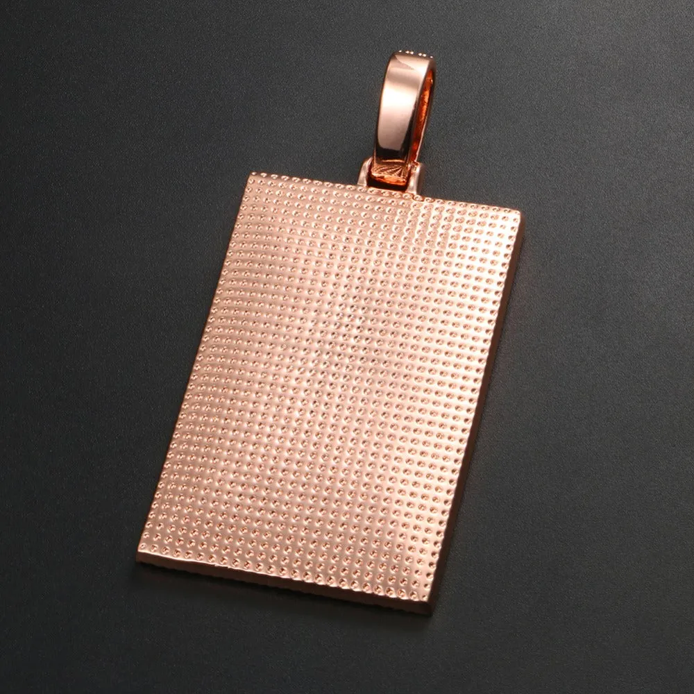 Custom 14k Gold Photo Pendant Necklace-Rectangle Pendant Necklace