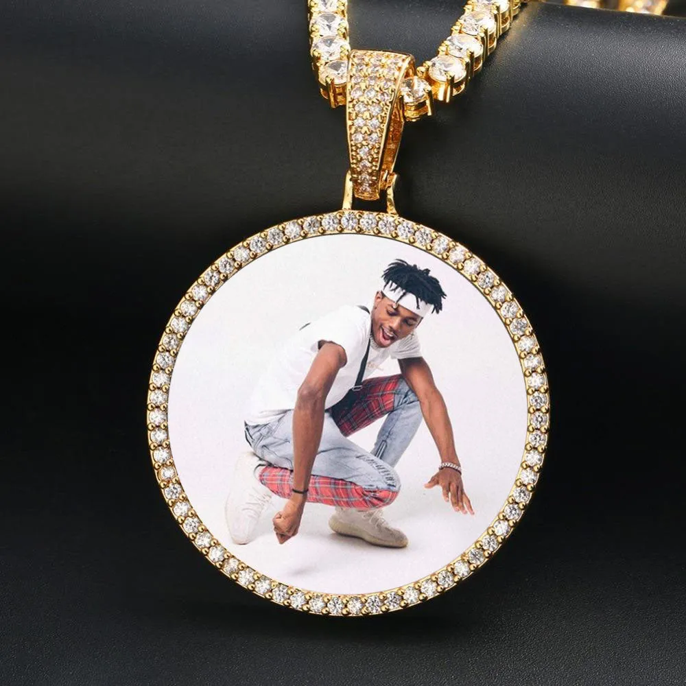 Custom Photo Medallion Necklace For Men and Women With Micro Nano Cz Stone