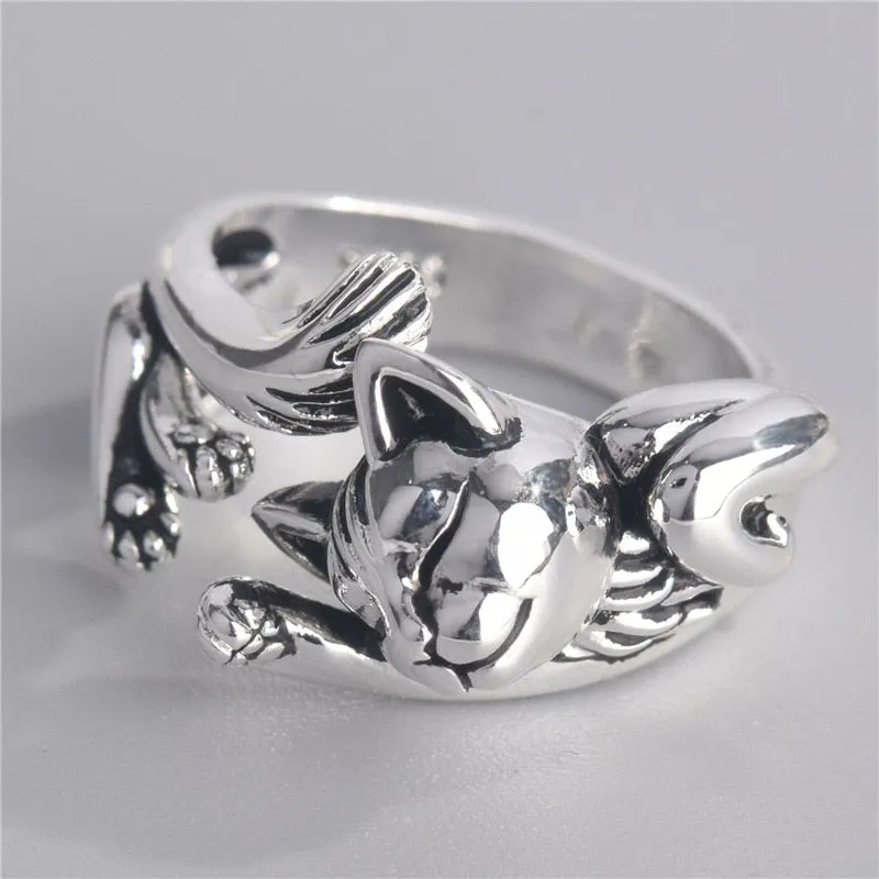 Cute Fortune Cat Shape Women Opening Rings