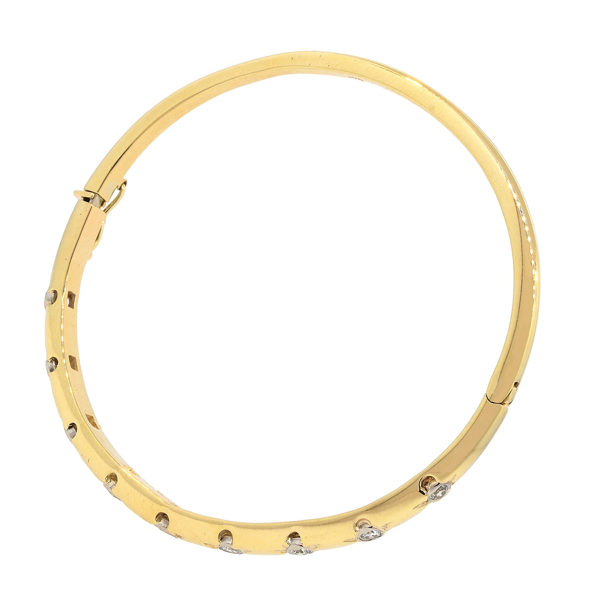 Diamond & 14k Gold Bangle Bracelet