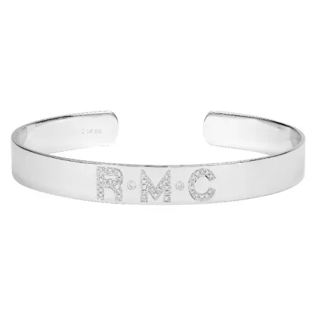 Diamond Personalized Cuff Bangle