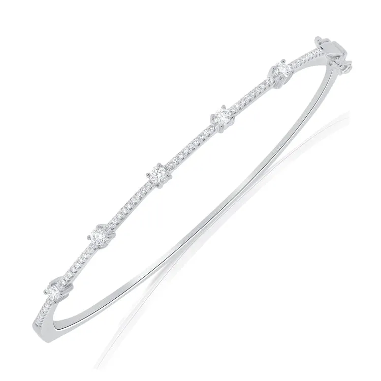 Diamond Segment Rounds Pave Bangle