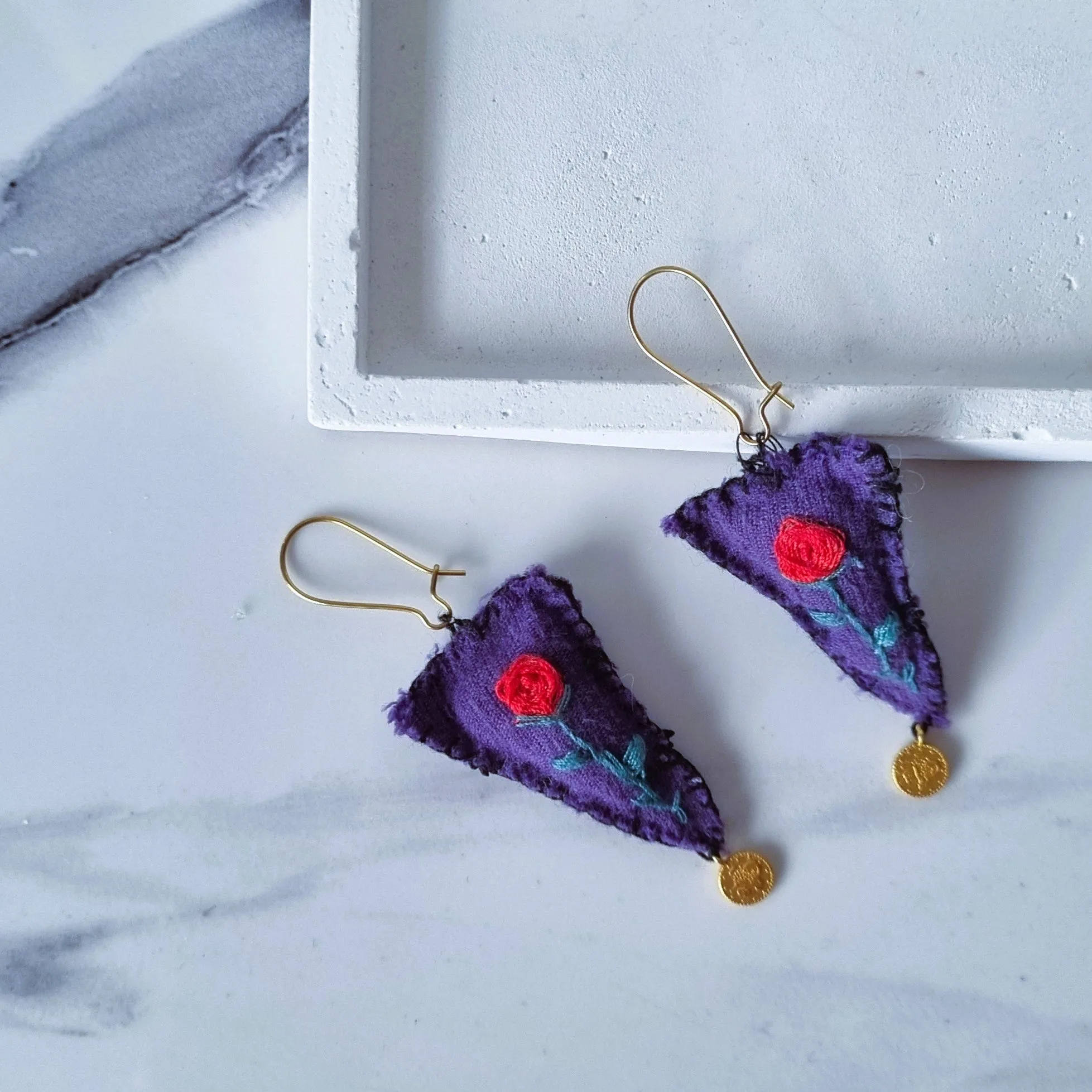 Embroidery earrings