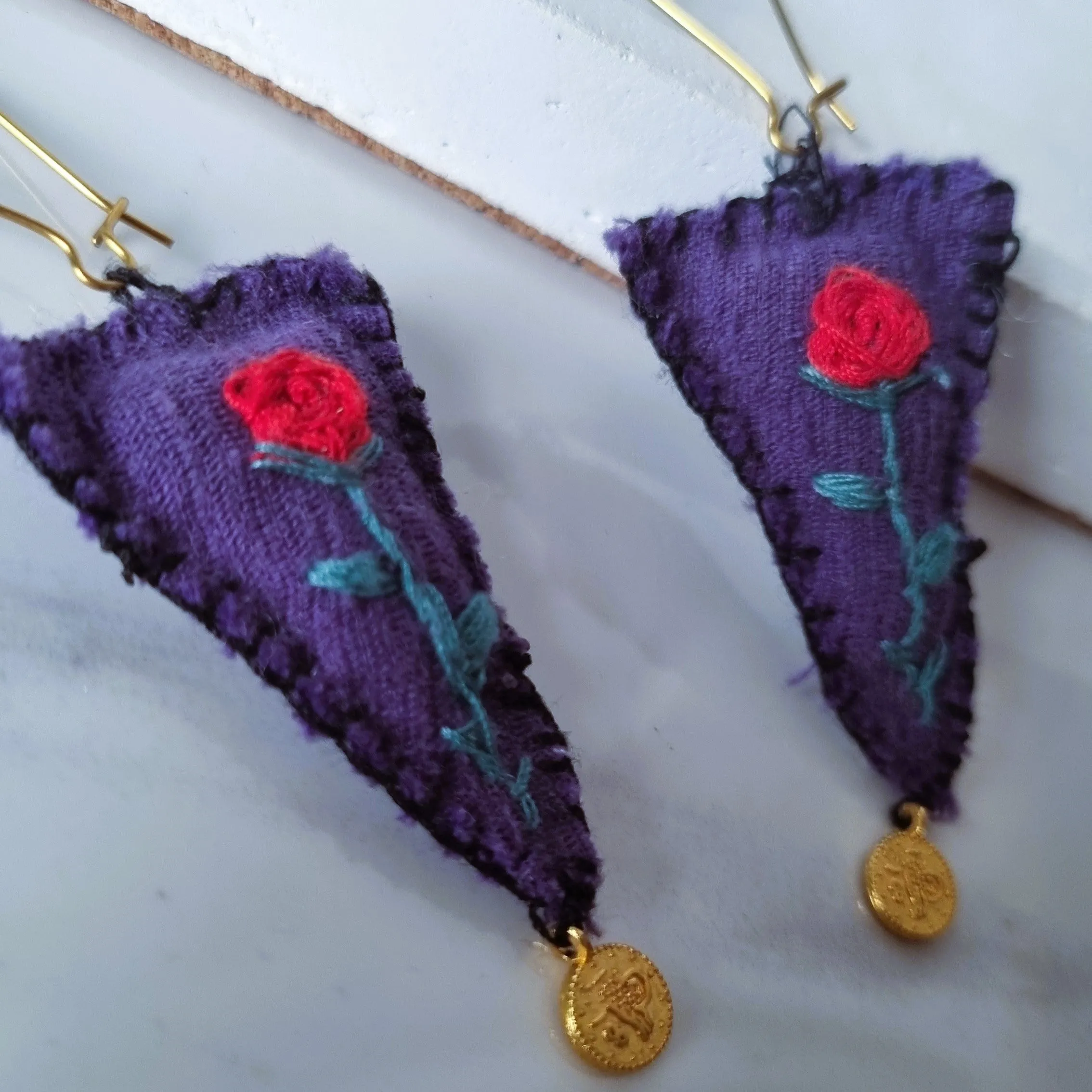 Embroidery earrings