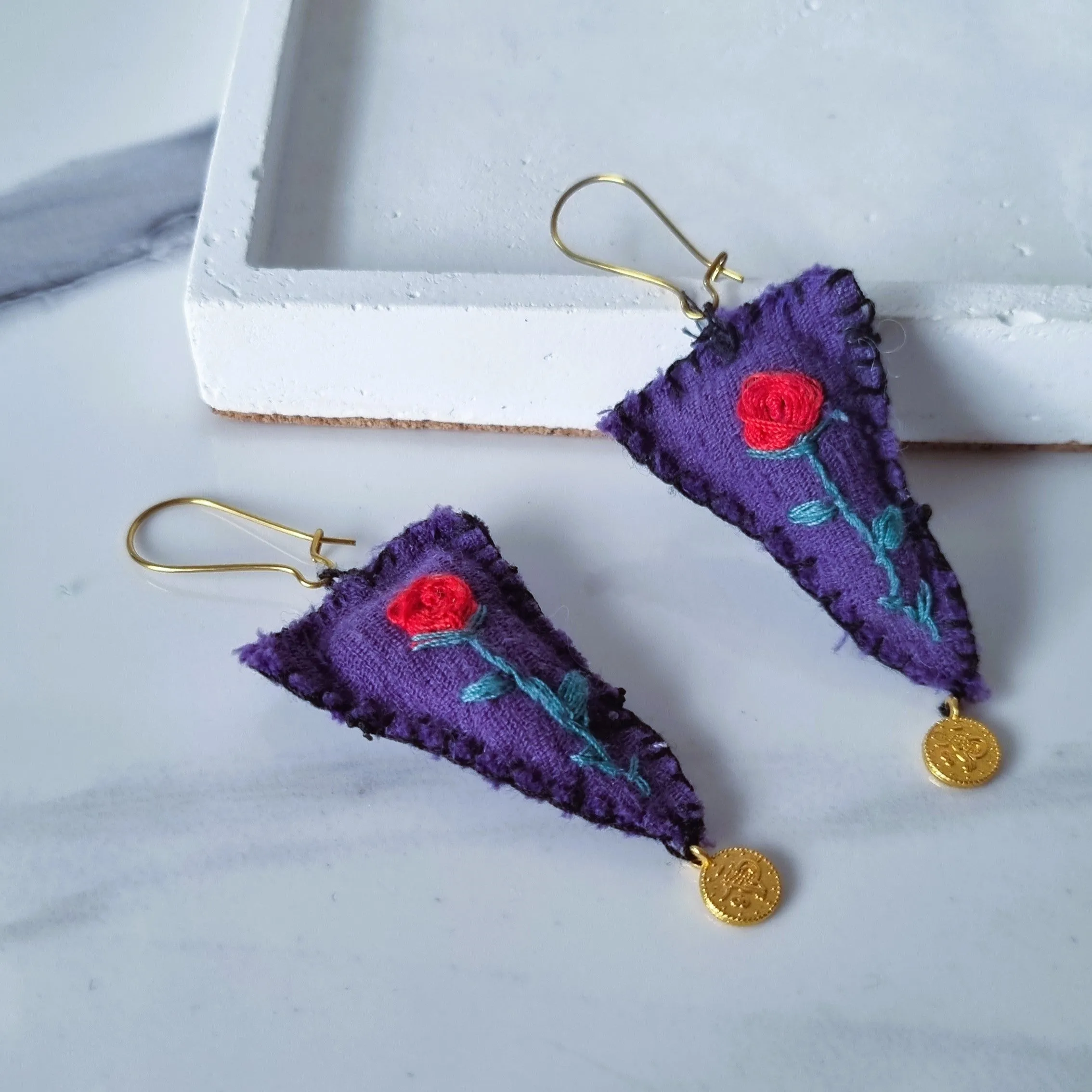 Embroidery earrings