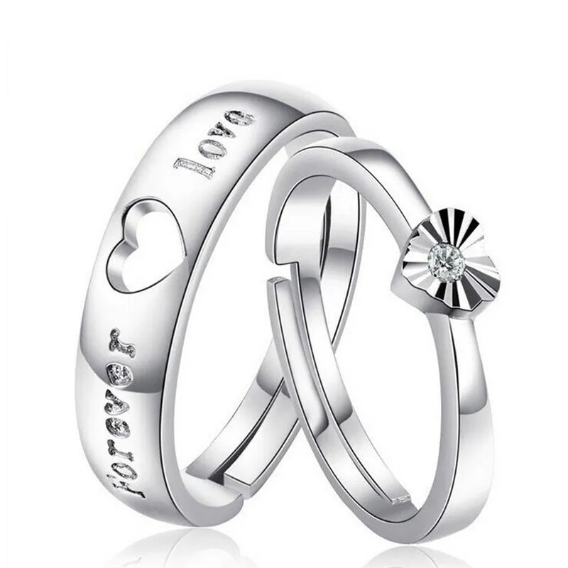 Forever Love - Matching Heart Couple Rings