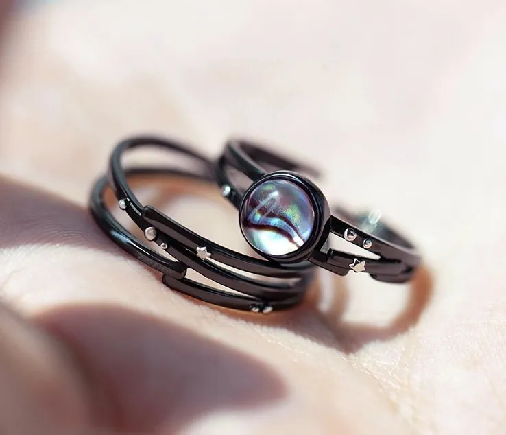 Galaxy Promise Rings in S925 Sterling Silver