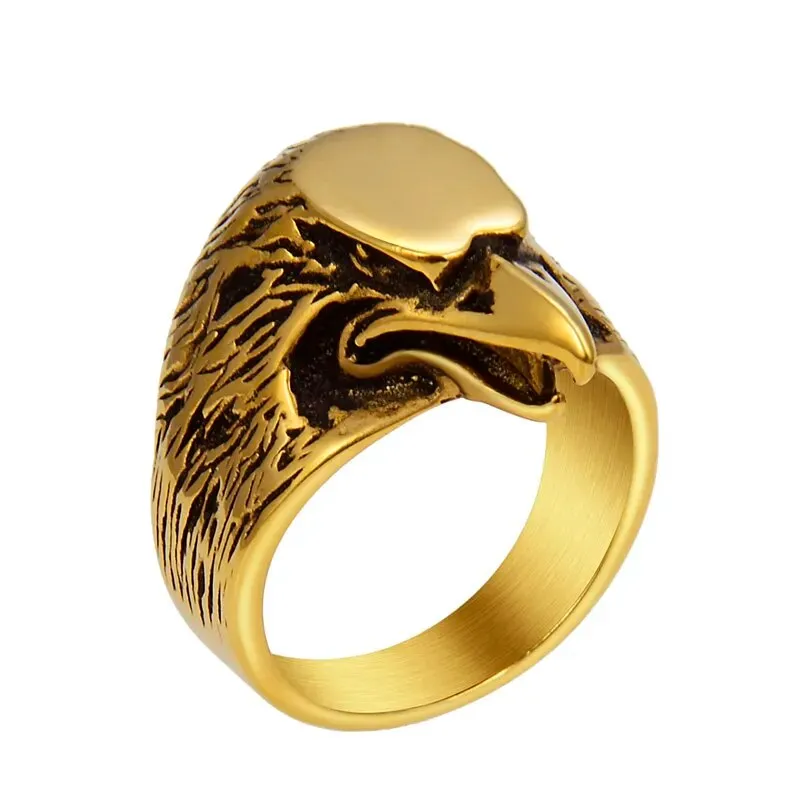 Gold Eagle Rings Men's Steel Talisman