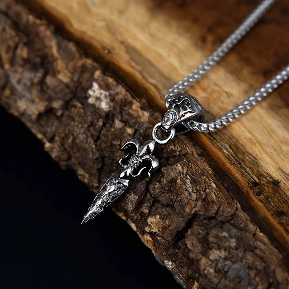 Gothic Black Dagger Pendant