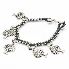 Hill Tribe Silver Bead And Tree Of Life Charm Bracelets