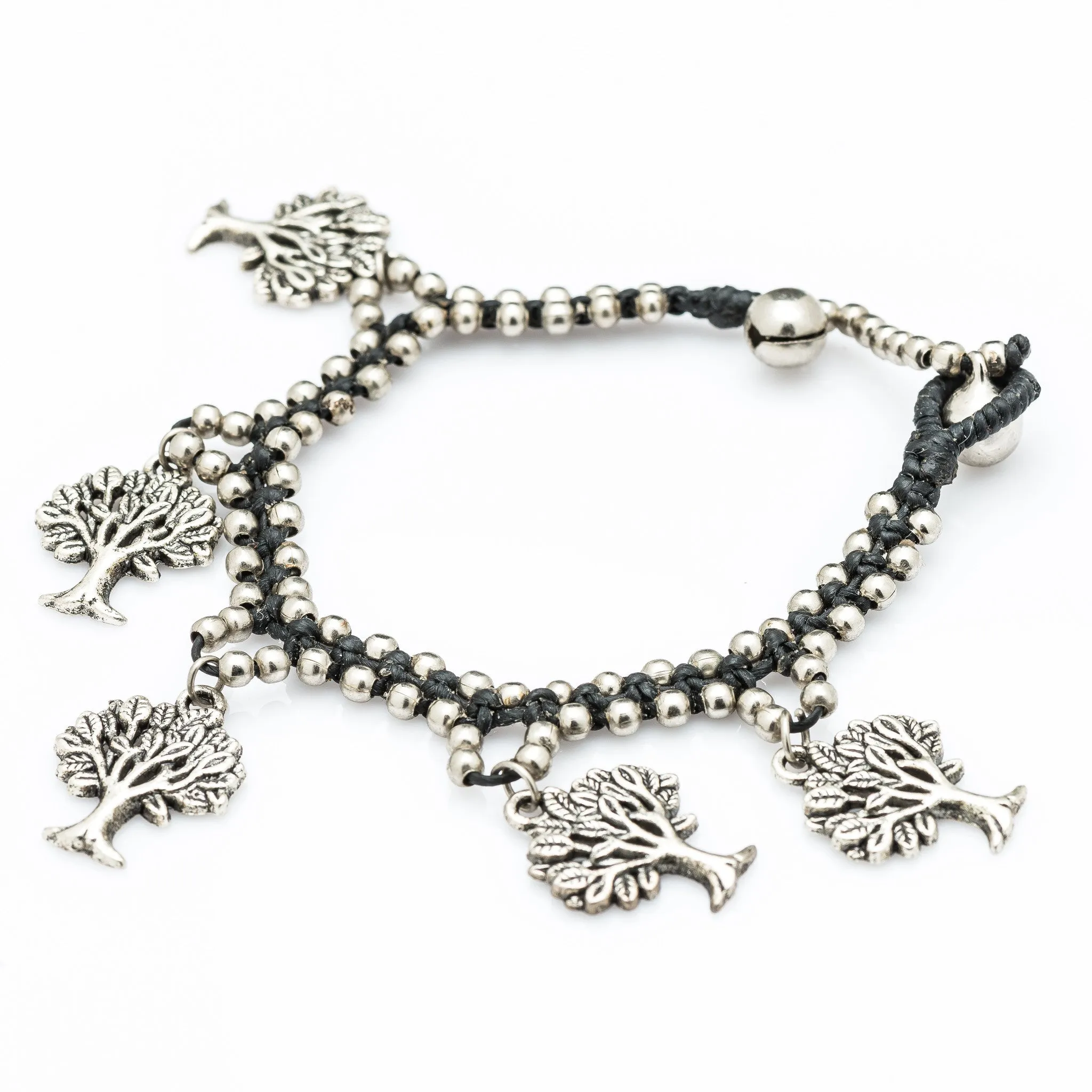 Hill Tribe Silver Bead And Tree Of Life Charm Bracelets