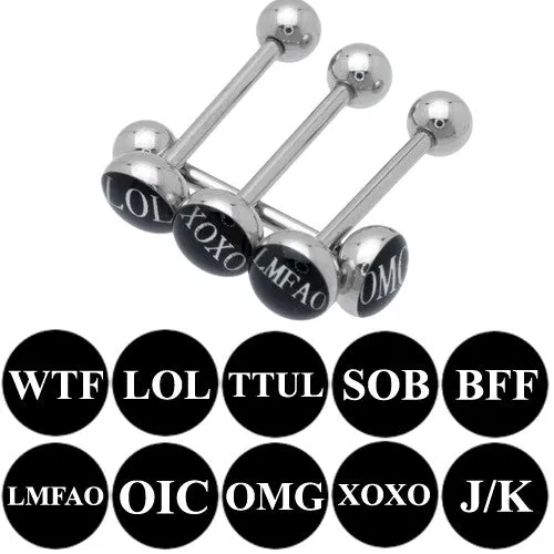 Internet Slang Logo Tongue Rings