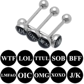 Internet Slang Logo Tongue Rings