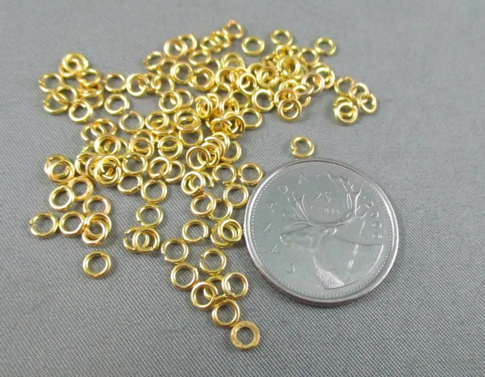 Jump Rings Gold Tone Various Sizes