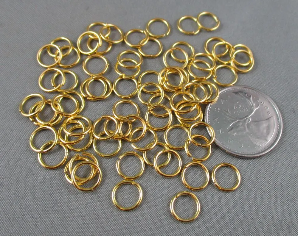 Jump Rings Gold Tone Various Sizes