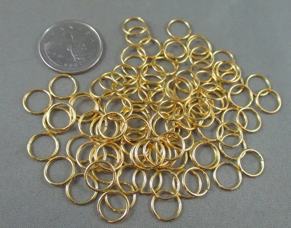 Jump Rings Gold Tone Various Sizes