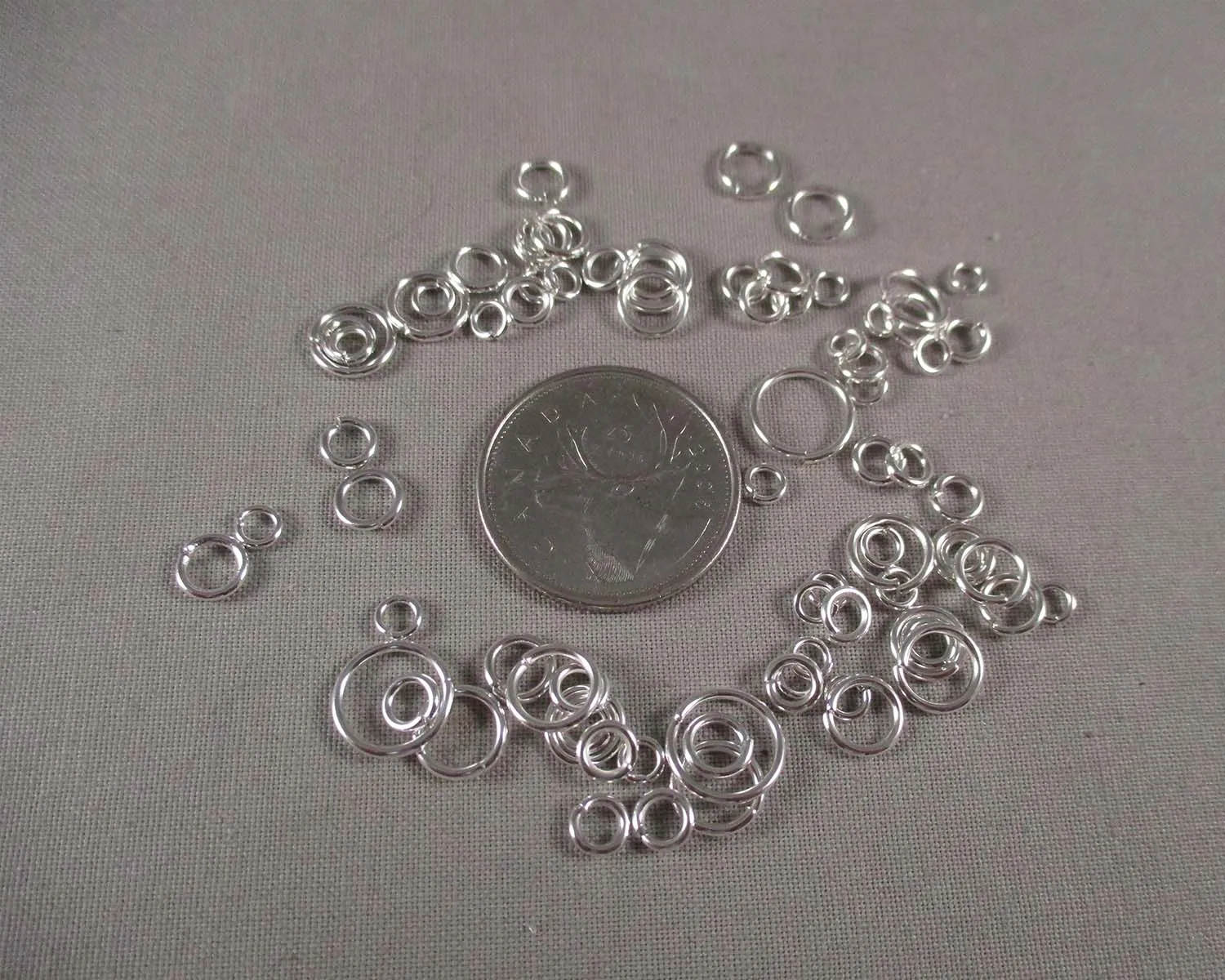 Jump Rings Silver Tone Various Sizes