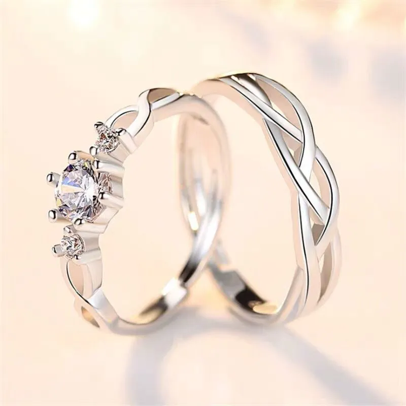 Love Knot Matching Promise Rings for Couples