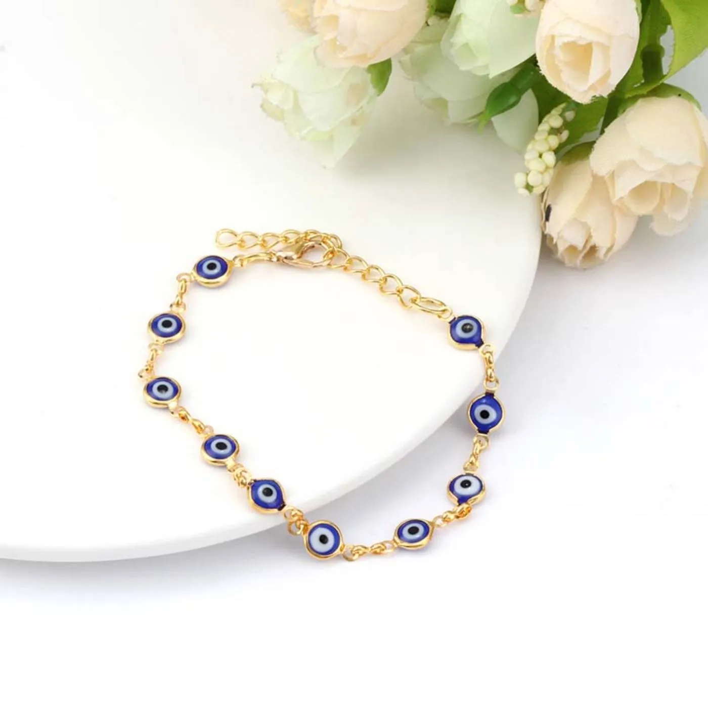 Luxurious 14K Gold Plated Evil Eye Bracelets - Wholesale Deals