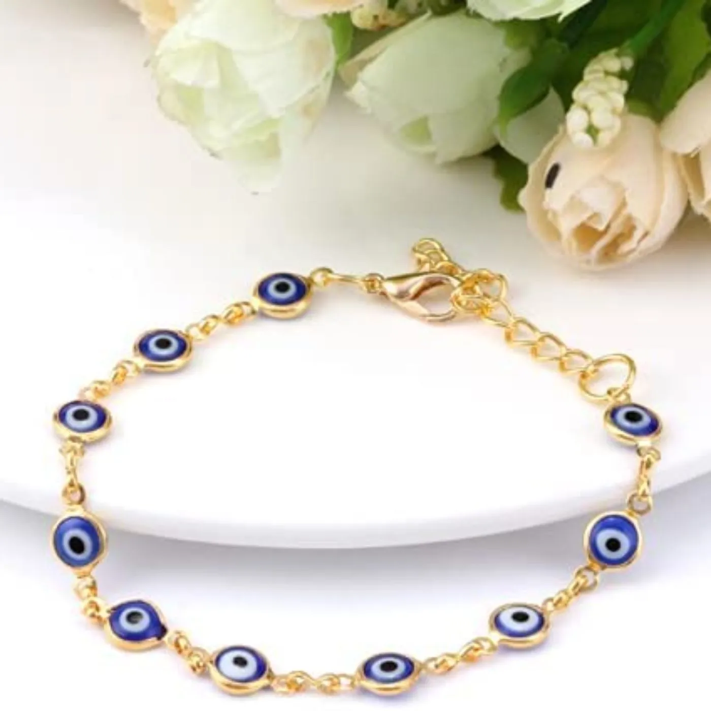 Luxurious 14K Gold Plated Evil Eye Bracelets - Wholesale Deals